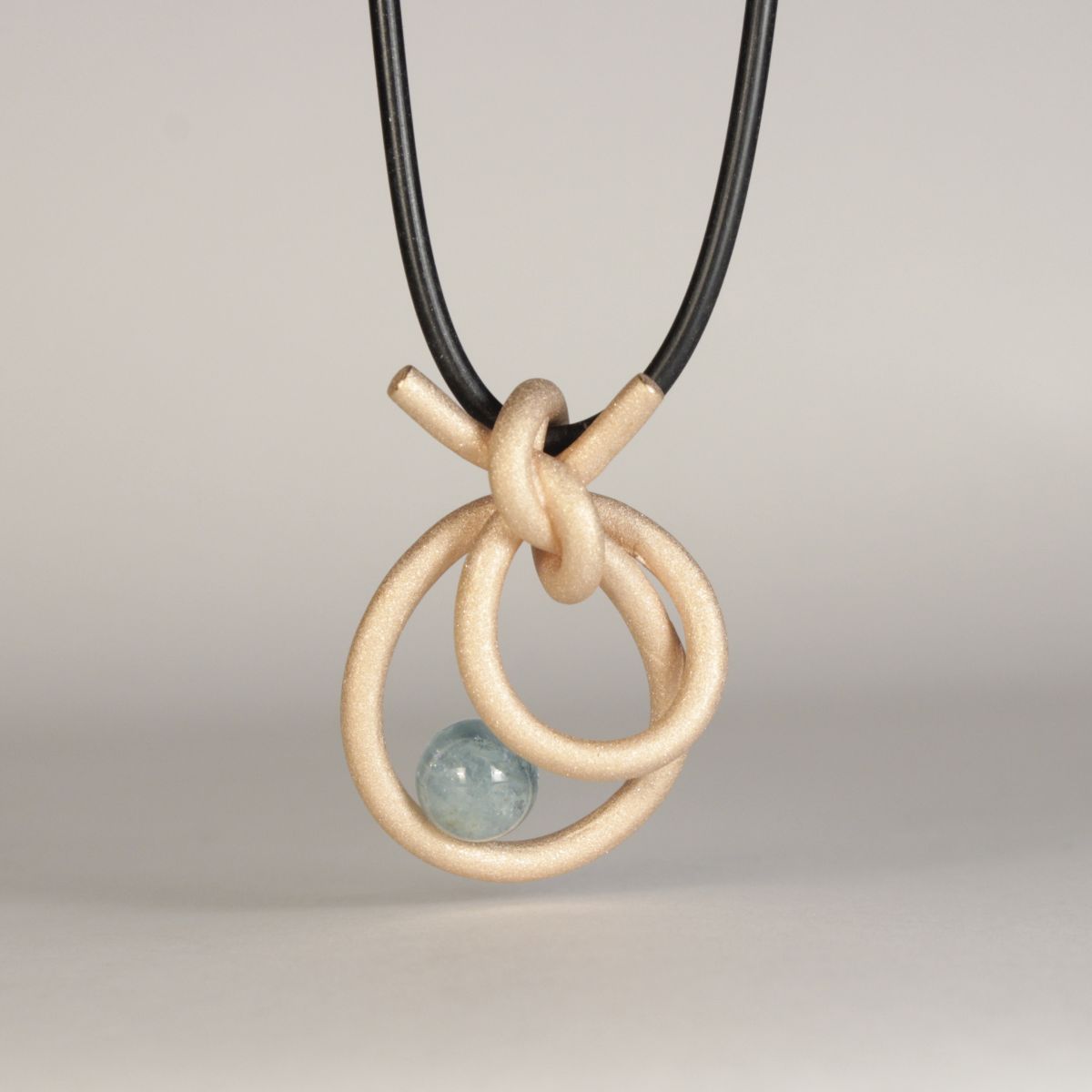 Anhänger Knotenschmuck Perl Schlaufe Knoten ANH-P22 Aquamarin