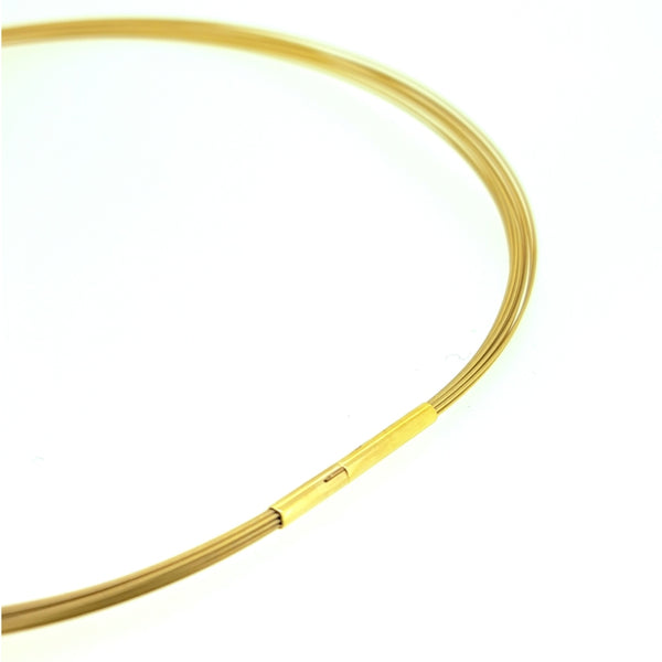 Halsreif Knotenschmuck gelbvergoldet, mit Druckknopf, REIF-12-gold-Druck