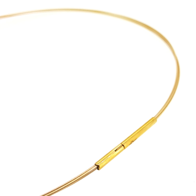 Halsreif Knotenschmuck gelbvergoldet, mit Druckknopf, REIF-5-gold-Druck
