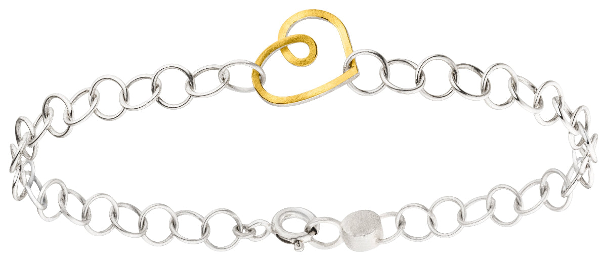 925er Silber Armband feingoldbelegt MANU A208