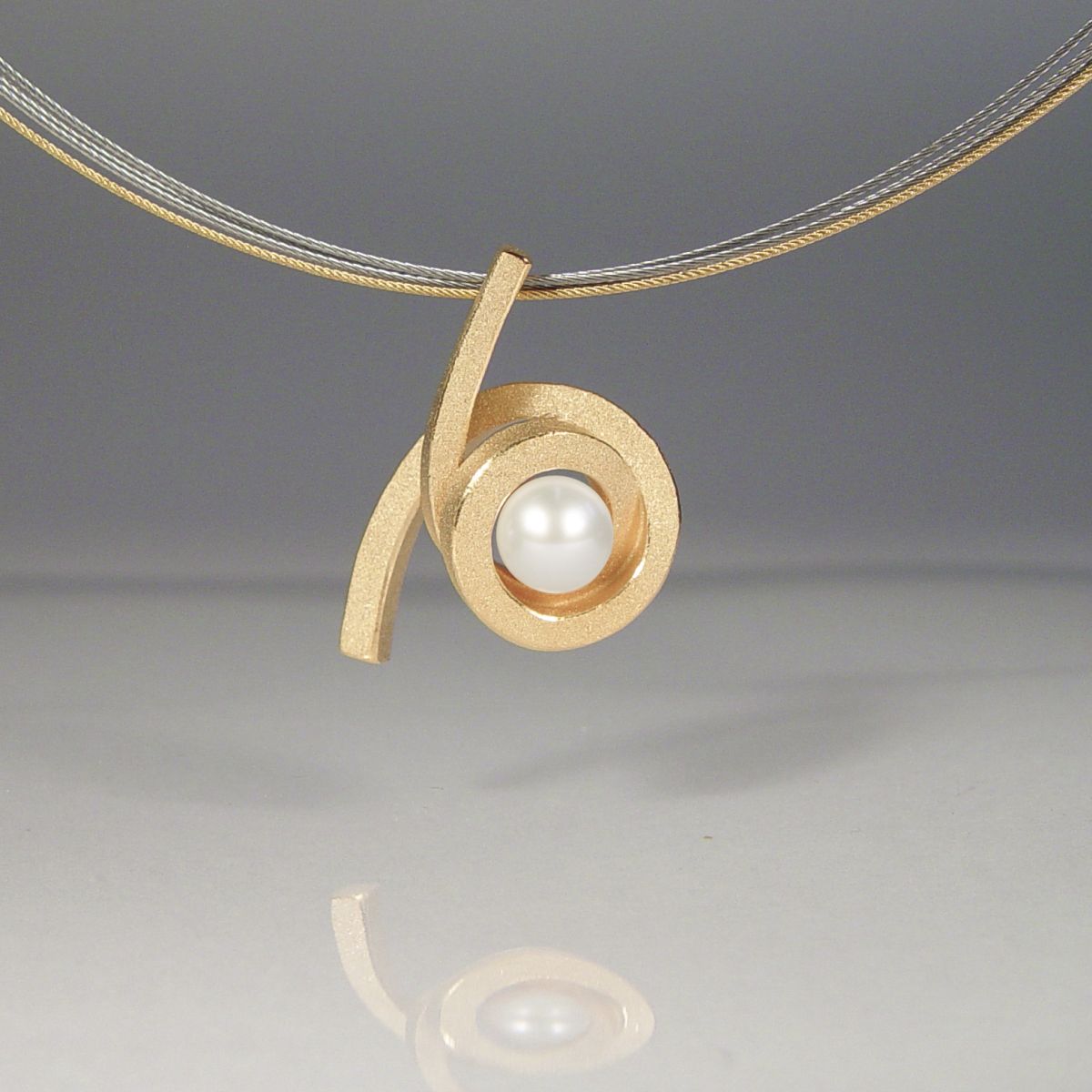 Anhänger Knotenschmuck Perl Spirale ANH-P15-Perle