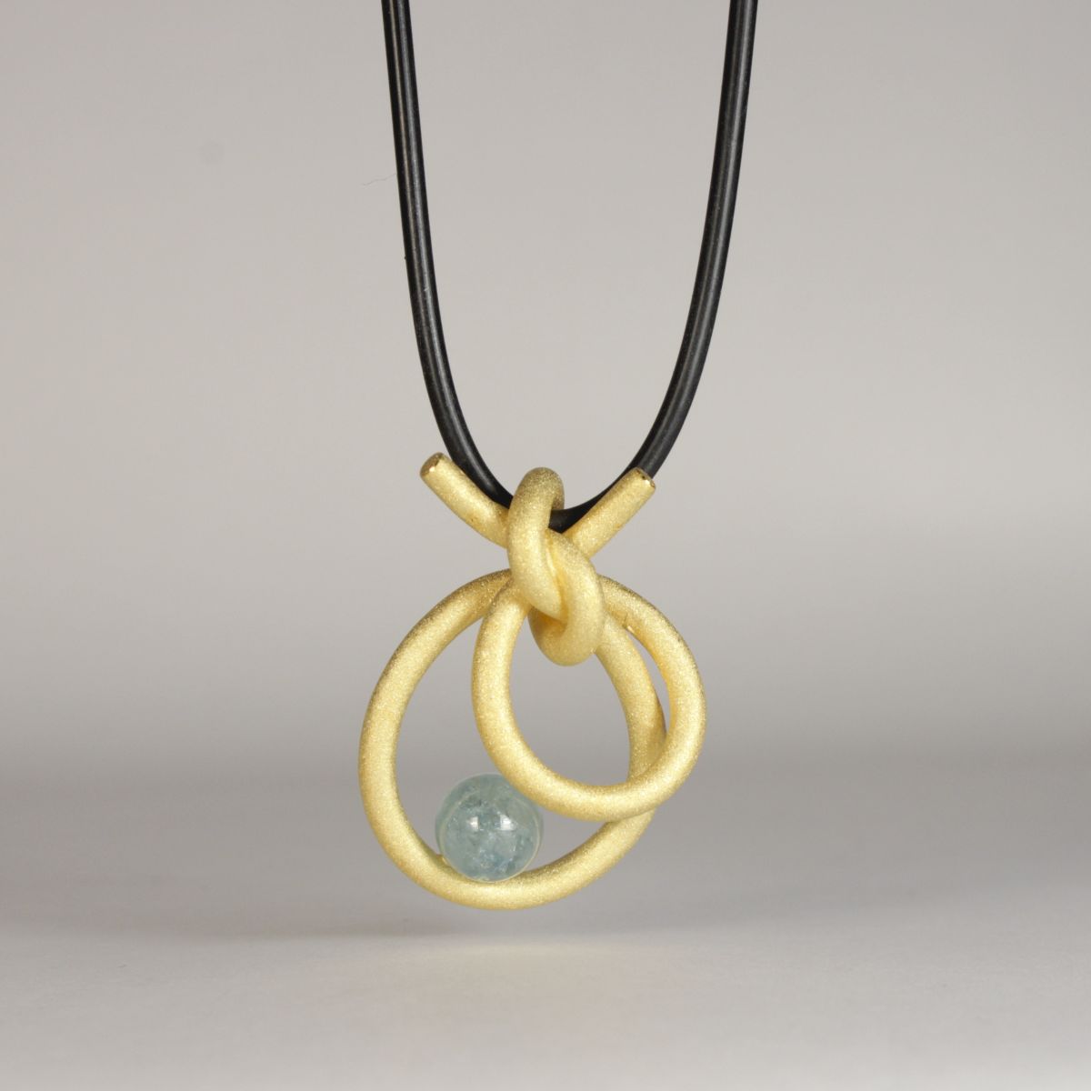 Anhänger Knotenschmuck Perl Schlaufe Knoten ANH-P22 Aquamarin