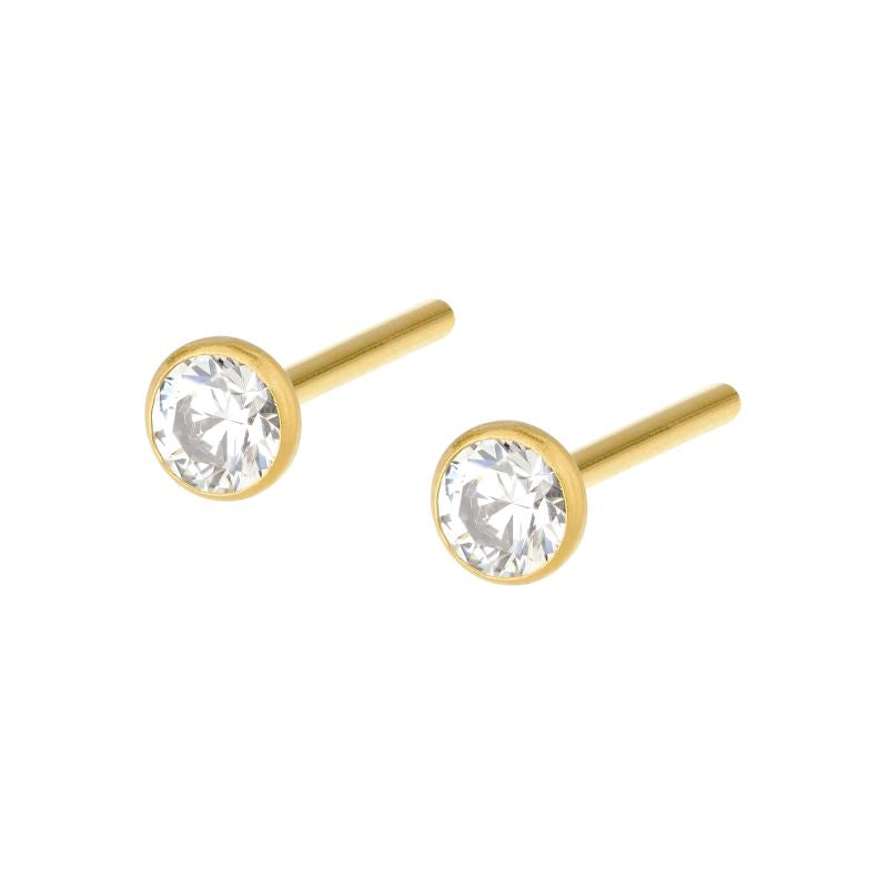 Edelstahl Ohrstecker Gelbgold ERNSTES DESIGN E459 WH