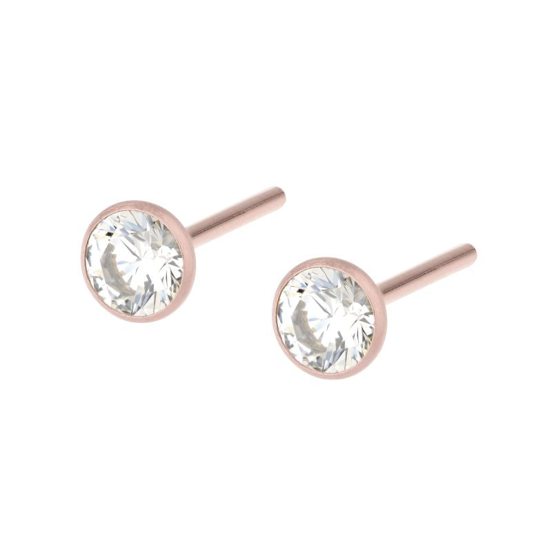 Edelstahl Ohrstecker Rosegold-Beschichtung ERNSTES DESIGN E463 WH