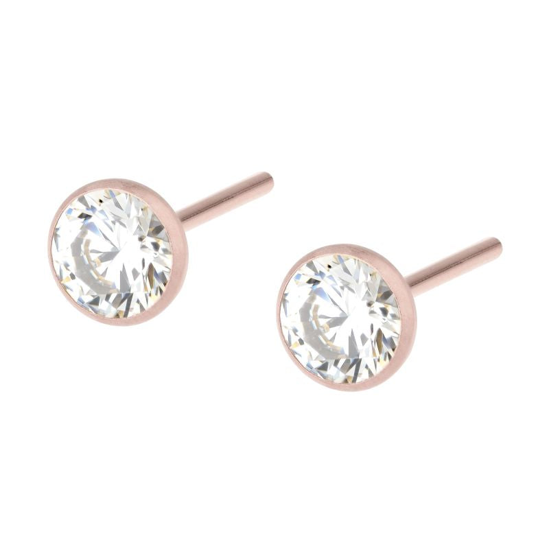 Edelstahl Ohrstecker Rosegold-Beschichtung ERNSTES DESIGN E466 WH