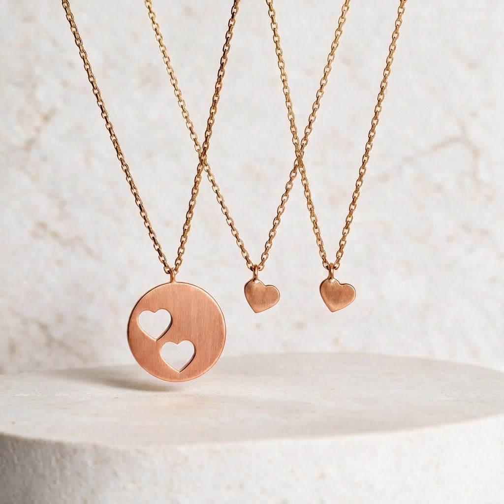 3er Set Herzkette für Mama und zwei Kinder | Personalisierbar