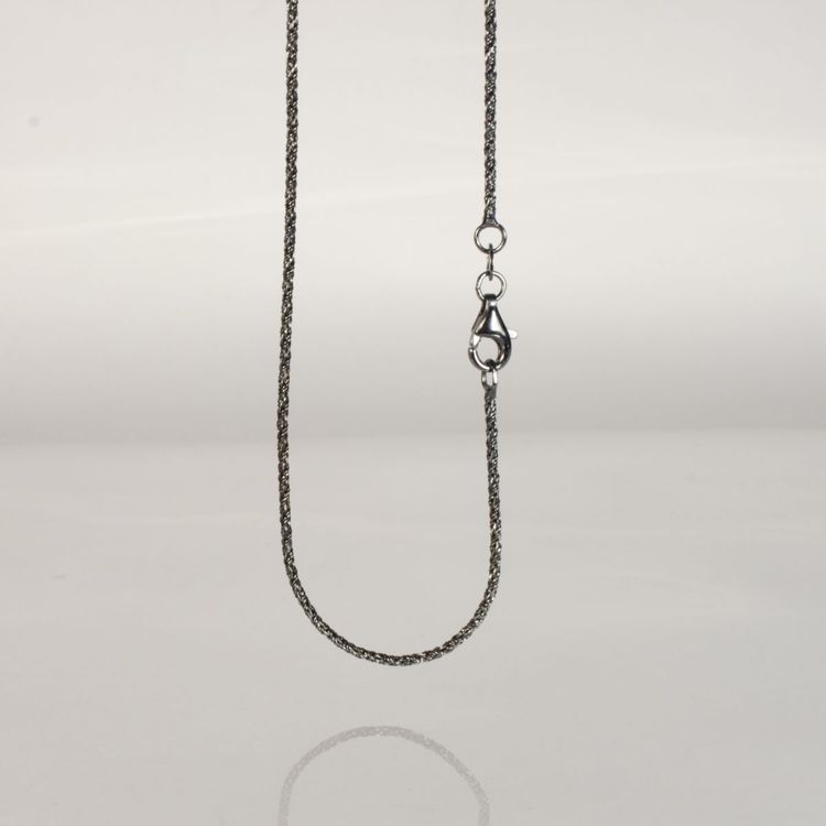 Kette KET Seil 1,3 sw Silber 925 shwarz rhodiniert