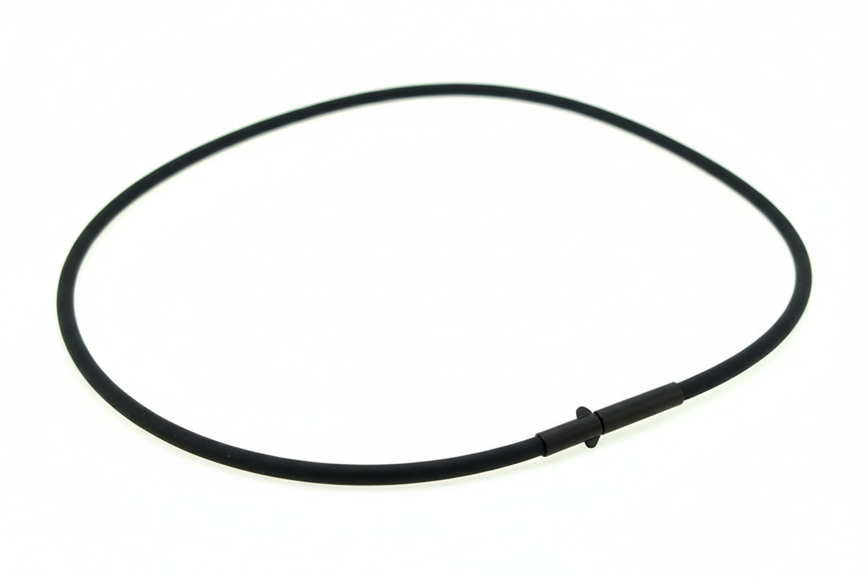 Halsreif Silikon Knotenschmuck mit Druckknopf SILIKON-3,0-sw-Druck