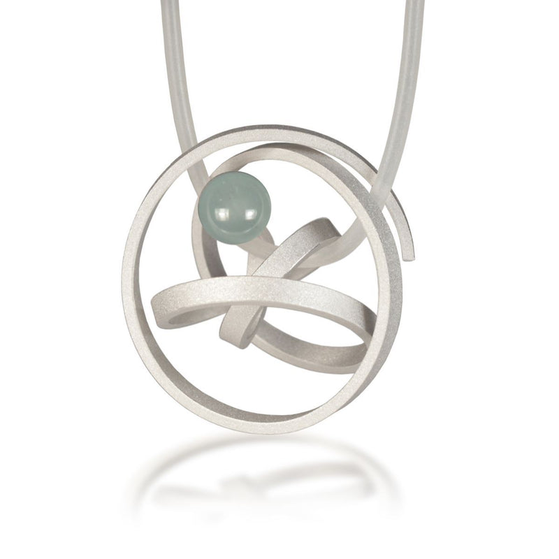 Anhänger Knotenschmuck Kugel Knoten ANH-P11-hell-Aquamarin